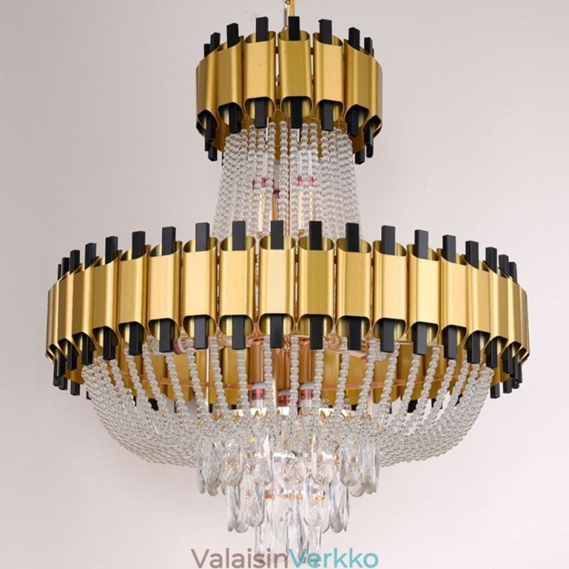 Crystal Pendant Light Gold Ylellinen koristeellinen kattovalaisin