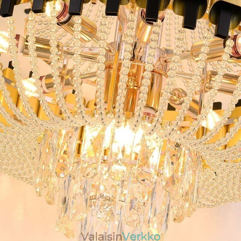 Crystal Pendant Light Gold Ylellinen koristeellinen kattovalaisin