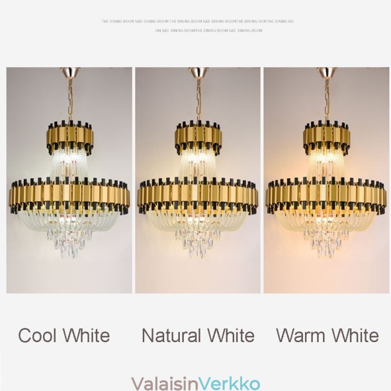 Crystal Pendant Light Gold Ylellinen koristeellinen kattovalaisin