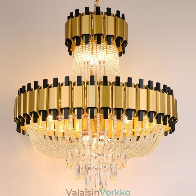 Crystal Pendant Light Gold Ylellinen koristeellinen kattovalaisin