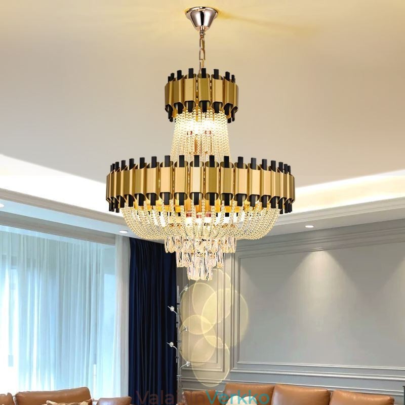 Crystal Pendant Light Gold Ylellinen koristeellinen kattovalaisin