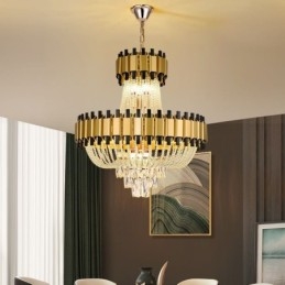 Crystal Pendant Light Gold Ylellinen koristeellinen kattovalaisin