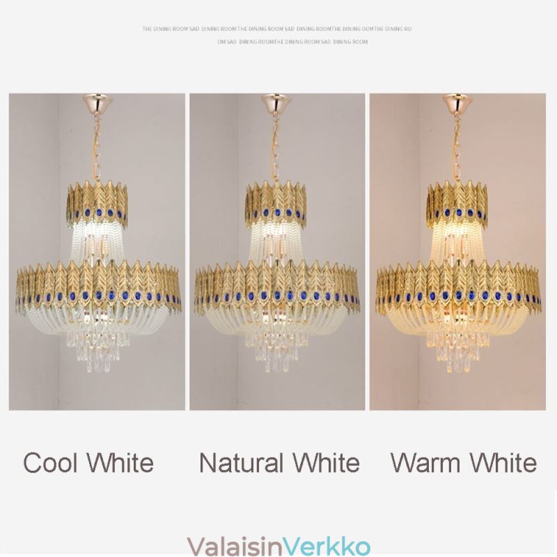 Kristalliriippuvalaisin Ylellinen koristeellinen kattovalaisin 60cm
