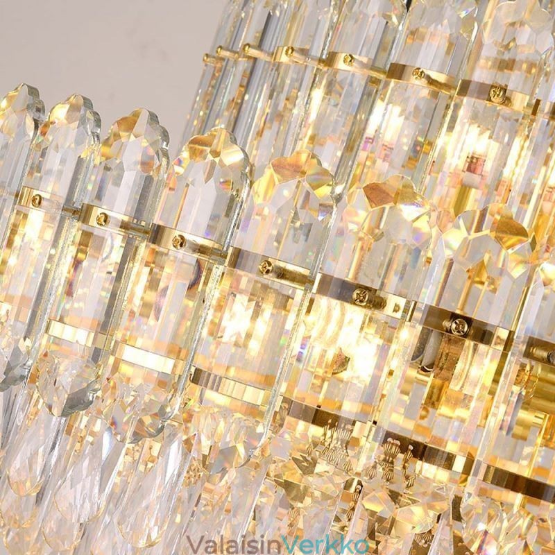 Crystal-riippuvalaisin neljä kerrosta Ylellinen koristeellinen kattovalaisin 80cm