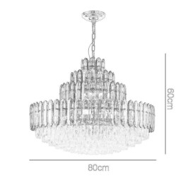Crystal-riippuvalaisin neljä kerrosta Ylellinen koristeellinen kattovalaisin 80cm