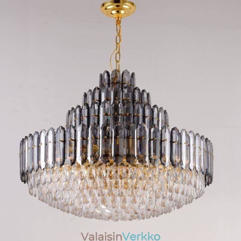 Crystal-riippuvalaisin neljä kerrosta Ylellinen koristeellinen kattovalaisin 80cm