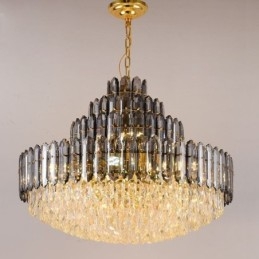 Crystal-riippuvalaisin neljä kerrosta Ylellinen koristeellinen kattovalaisin 80cm