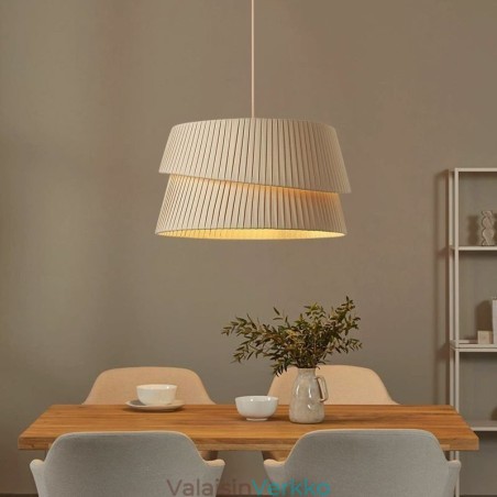 Pendant Light ranskalainen kermanvärinen kaksikerroksinen kangas lampunvarjostin kattovalaisin Pendant Light ranskalainen kermanvärinen kaksikerroksinen kangas lampunvarjostin kattovalaisin