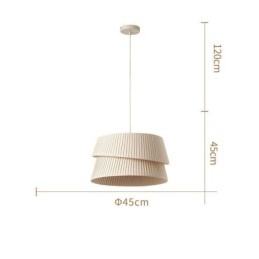 Pendant Light ranskalainen kermanvärinen kaksikerroksinen kangas lampunvarjostin kattovalaisin