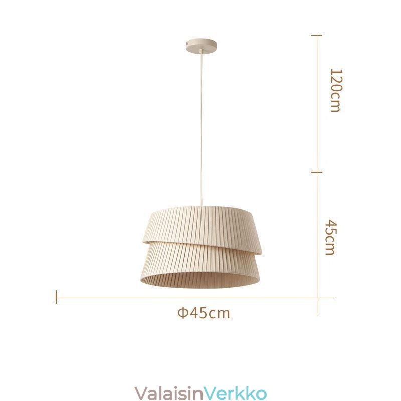 Pendant Light ranskalainen kermanvärinen kaksikerroksinen kangas lampunvarjostin kattovalaisin