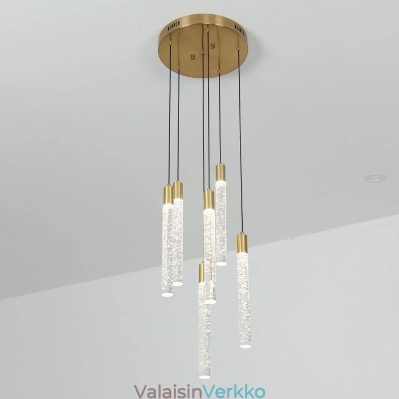 Riippuvalaisin Kuparikristallipilariklusterikattovalaisin