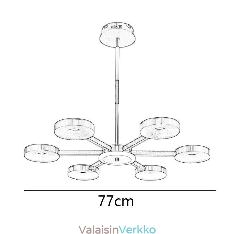 Riippuvalaisin Minimalistinen seitsemänpäinen pyöreä kattovalaisin