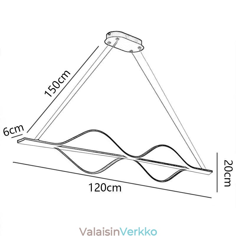 Riipus Minimalist Light Wave kattovalaisin
