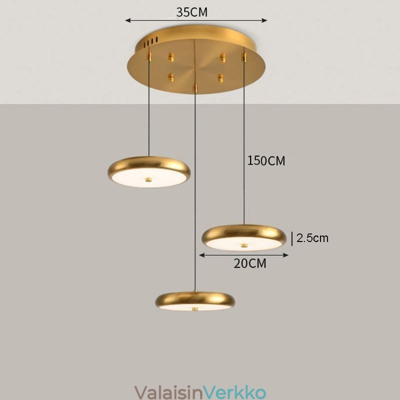 Riippuvalaisin Kolme otsavaloa pyöreä riippuvalaisin