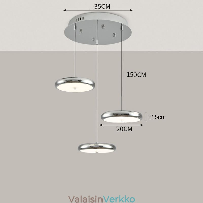 Riippuvalaisin Kolme otsavaloa pyöreä riippuvalaisin