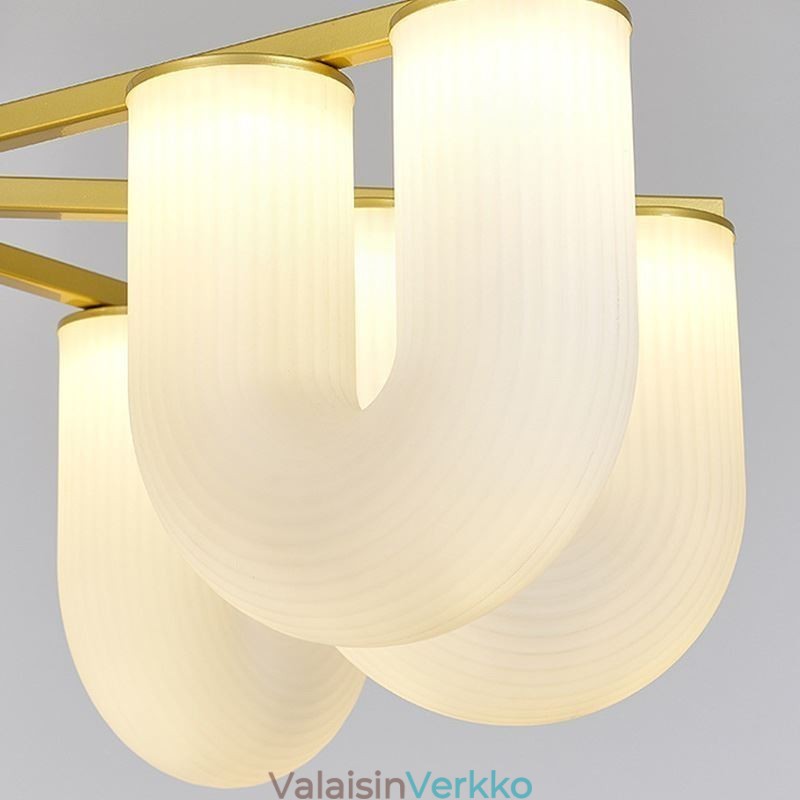 U-muotoinen kattokruunu ranskalainen kermanvärinen riippuvalaisin