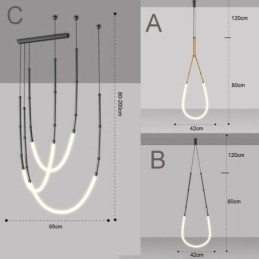 Riippuvalaisin Creative Line Bamboo Ceiling Light Black Gold