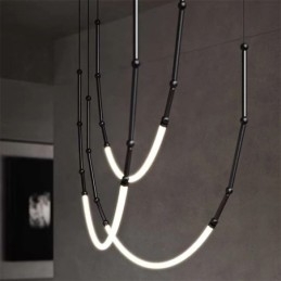 Riippuvalaisin Creative Line Bamboo Ceiling Light Black Gold