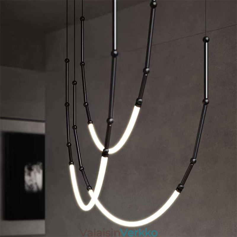 Riippuvalaisin Creative Line Bamboo Ceiling Light Black Gold