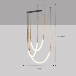 Riippuvalaisin Creative Line Bamboo Ceiling Light Black Gold
