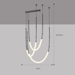 Riippuvalaisin Creative Line Bamboo Ceiling Light Black Gold