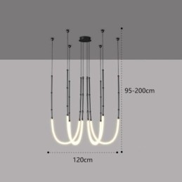 Kattovalo Creative Line Bamboo Hanging Light Black Gold