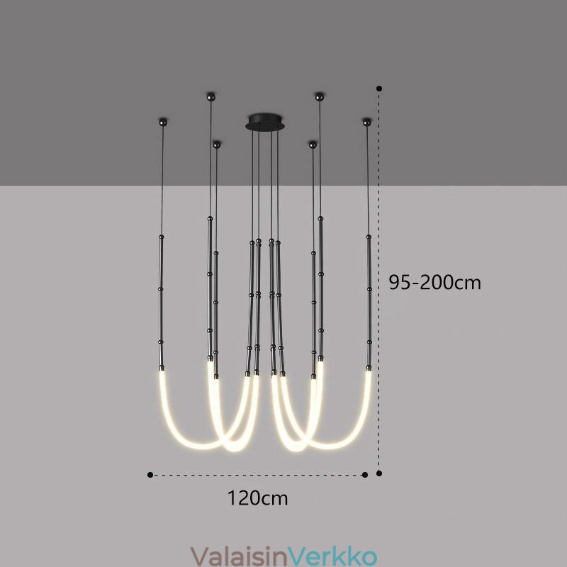 Kattovalo Creative Line Bamboo Hanging Light Black Gold