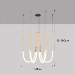Kattovalo Creative Line Bamboo Hanging Light Black Gold