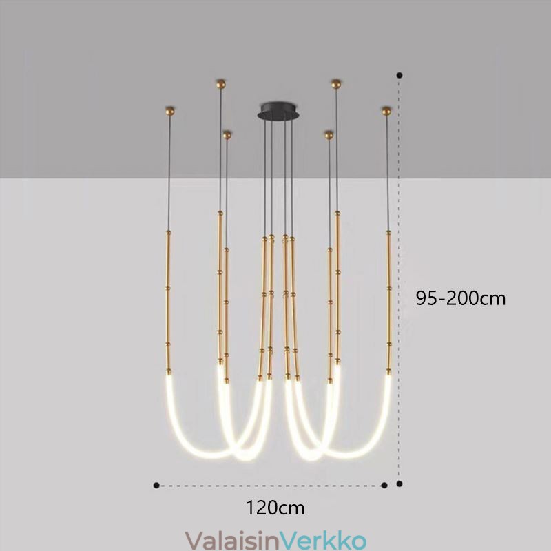 Kattovalo Creative Line Bamboo Hanging Light Black Gold