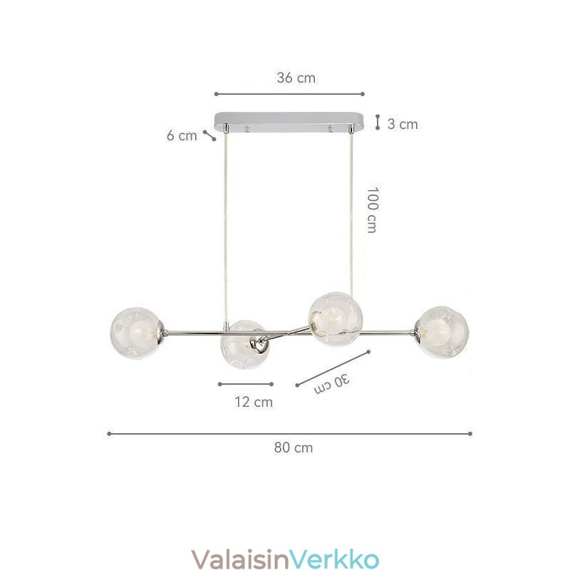 Lasi riippuvalaisin Eurooppalainen Magic Bean -riippuvalaisin 4 valoa