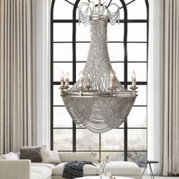 Alumiiniketjuriippuvalaisin Creative Light Luxury Tupsu koristeellinen vaalea kultainen hopea