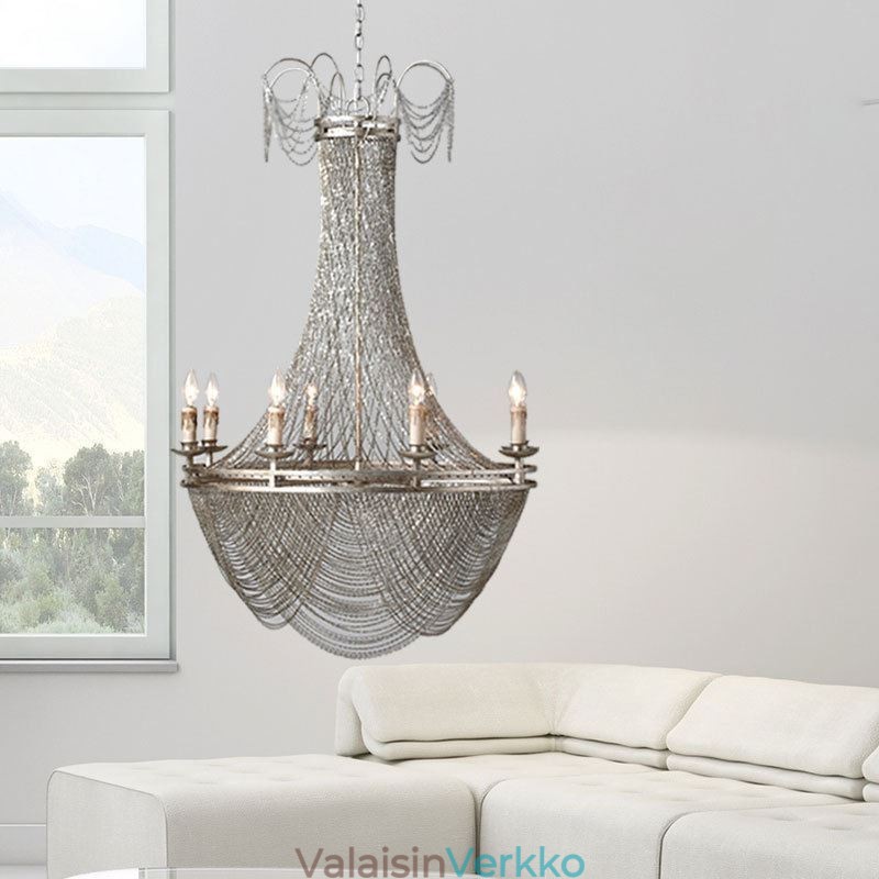 Alumiiniketjuriippuvalaisin Creative Light Luxury Tupsu koristeellinen vaalea kultainen hopea