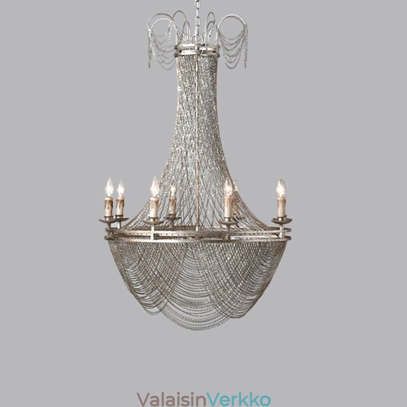 Alumiiniketjuriippuvalaisin Creative Light Luxury Tupsu koristeellinen vaalea kultainen hopea