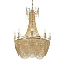 Alumiiniketjuriippuvalaisin Creative Light Luxury Tupsu koristeellinen vaalea kultainen hopea