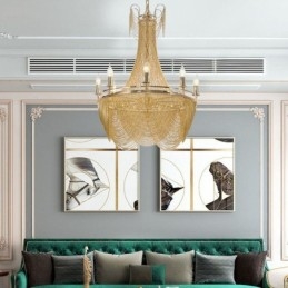 Alumiiniketjuriippuvalaisin Creative Light Luxury Tupsu koristeellinen vaalea kultainen hopea