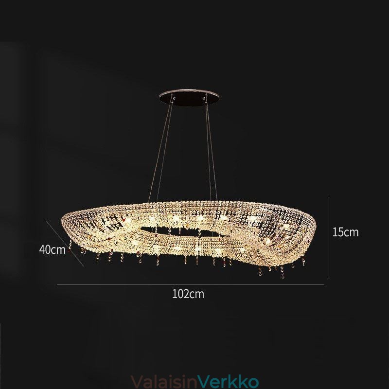 Kristalliriippuvalaisin Moderni ja ylellinen soikea kattovalaisin