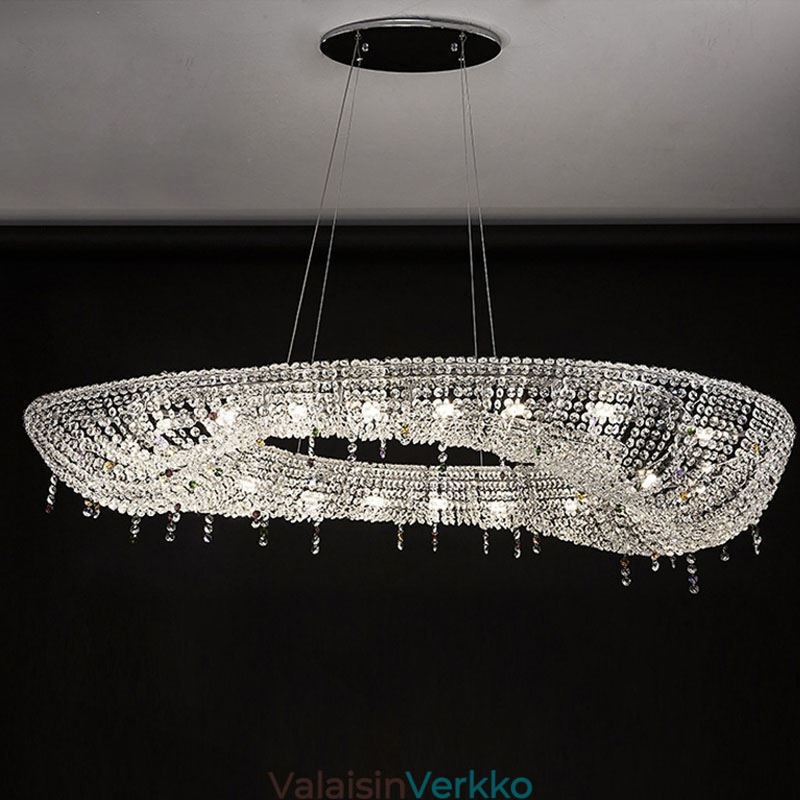 Kristalliriippuvalaisin Moderni ja ylellinen soikea kattovalaisin