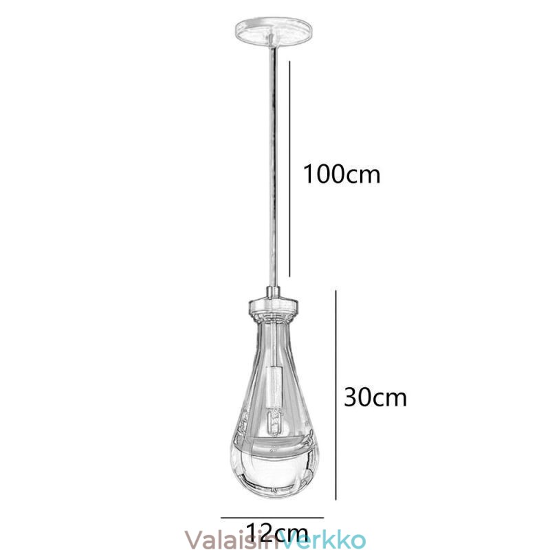 Vesipisara-riippuvalaisin Moderni minimalistinen kuparitaide kattovalaisin