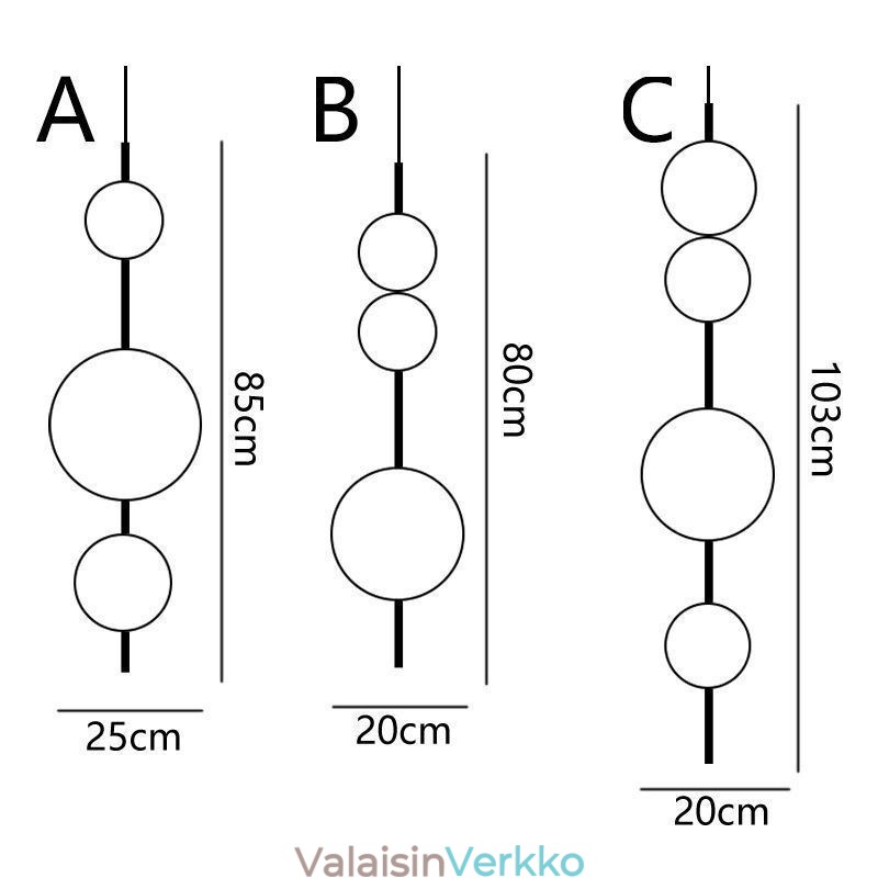Riippuvalaisin Moderni minimalistinen Magic Beans Molecule kattovalaisin