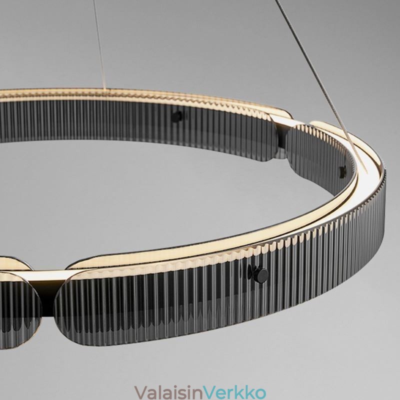 Pyöreä riippuvalaisin 60 80cm lasikattovalaisin portaaton himmennettävä kaukosäätimellä