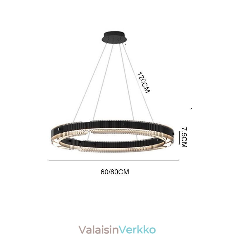 Pyöreä riippuvalaisin 60 80cm lasikattovalaisin portaaton himmennettävä kaukosäätimellä
