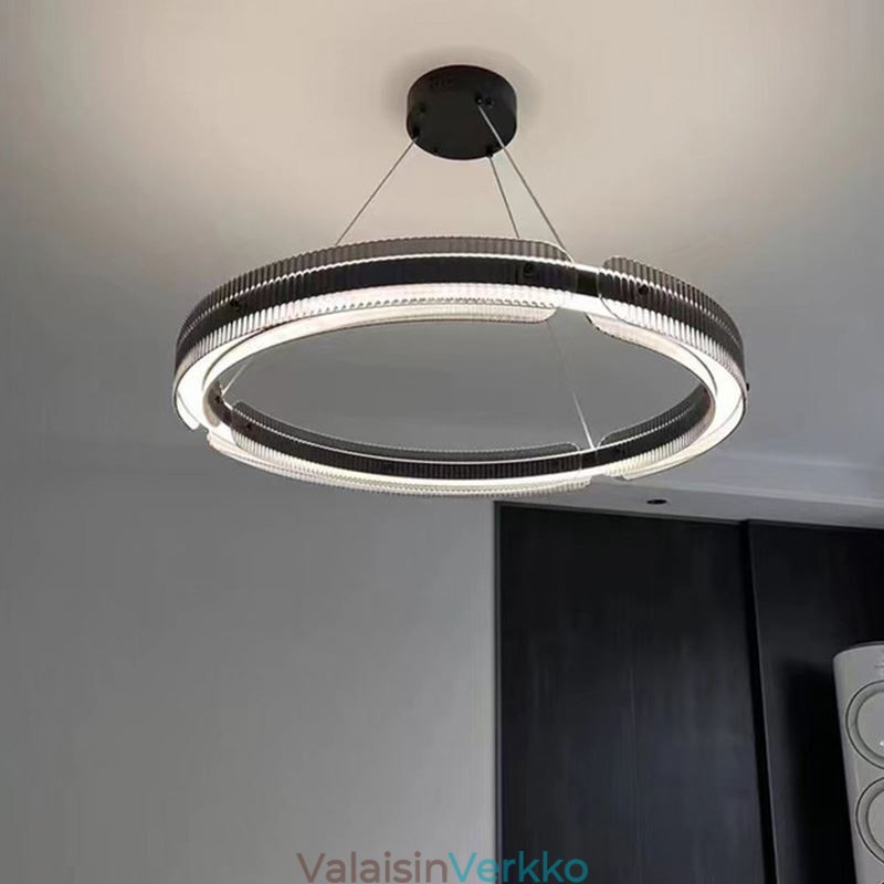 Pyöreä riippuvalaisin 60 80cm lasikattovalaisin portaaton himmennettävä kaukosäätimellä