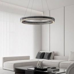 Lasiriippuvalaisin 60 80cm pyöreä kattovalaisin portaaton himmennettävä kaukosäätimellä