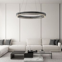 Lasiriippuvalaisin 60 80cm pyöreä kattovalaisin portaaton himmennettävä kaukosäätimellä