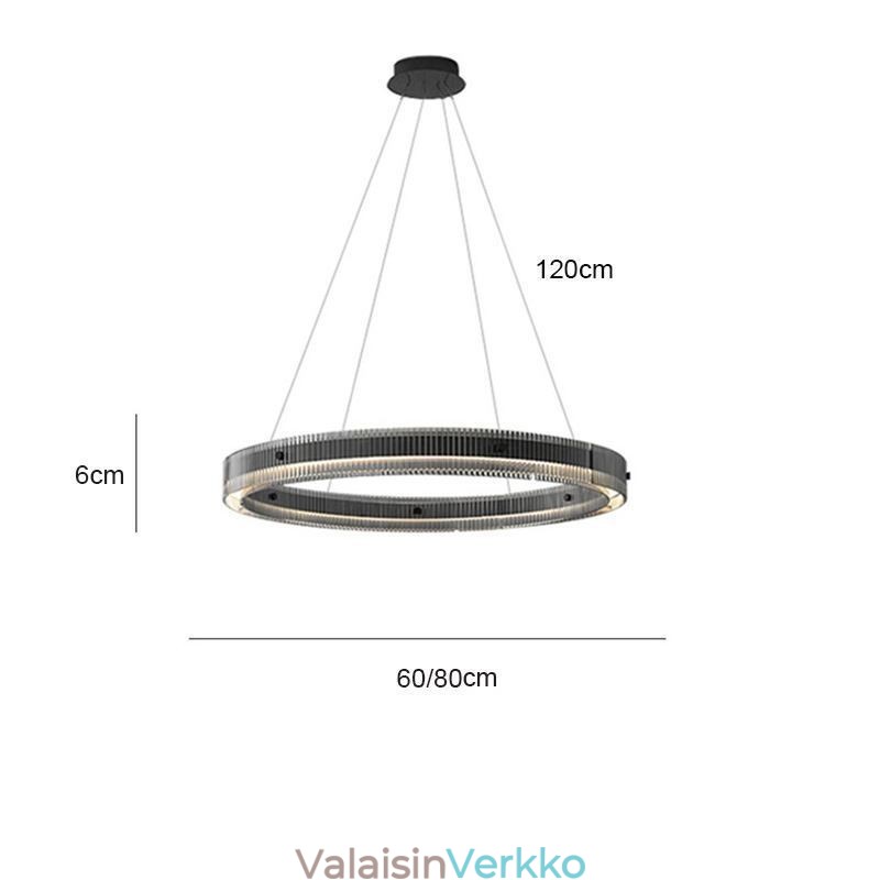 Lasiriippuvalaisin 60 80cm pyöreä kattovalaisin portaaton himmennettävä kaukosäätimellä