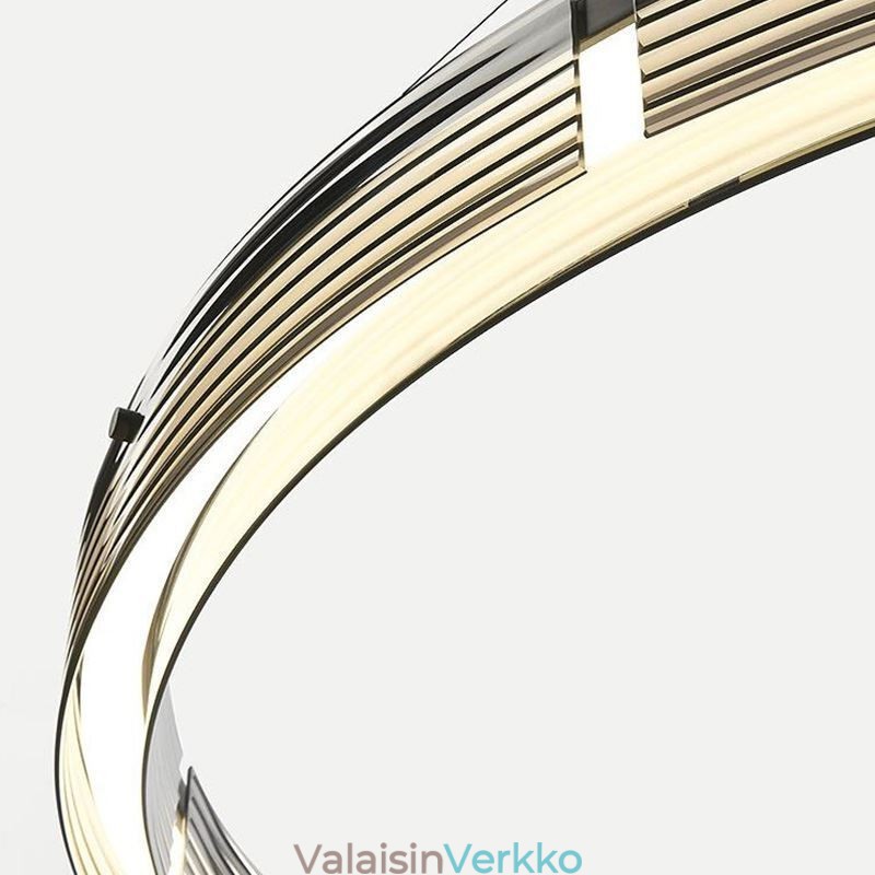 Lasikattovalaisin 60+80cm pyöreä koristelu Kaksinkertainen ympyrä riippuvalaisin kolmivärinen himmennys