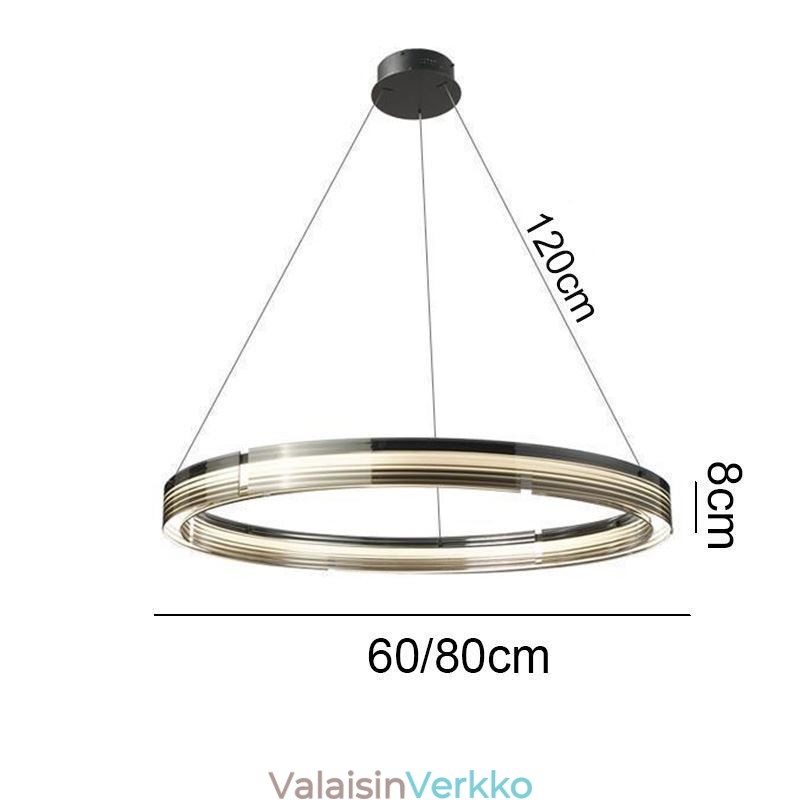 Riippuvalaisin 60 80cm pyöreä lasikattolamput kolmivärinen himmennys