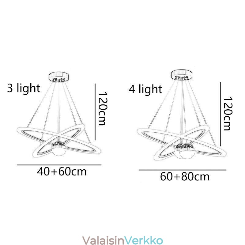 Riippuvalaisin takorautainen akryyli tähtitaivasrengas kattovalaisin