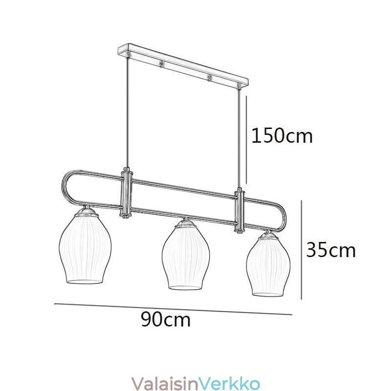 Pohjoismainen riippuvalaisin takorautainen Creative Stamen kattovalaisin