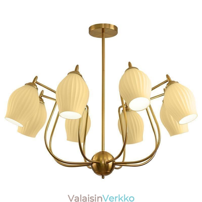 Pohjoismainen riippuvalaisin Luova takorautakupari Natural Color Stamen kattovalaisin
